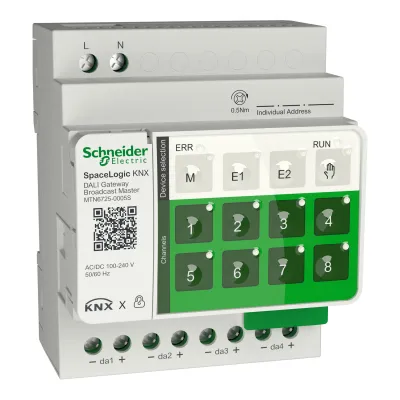 Schneider Electric KNX DALI Gateway MTN6725-0005S | 4-Kanal | DALI-2 | Farbsteuerung | Energiemessung | 220-240V