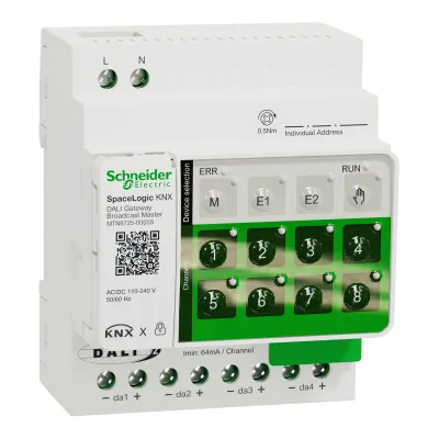 Schneider Electric KNX DALI Gateway MTN6725-0005S | 4-Kanal | DALI-2 | Farbsteuerung | Energiemessung | 220-240V