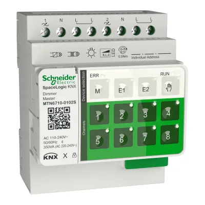 Schneider Electric Dimmaktor MTN6710-0102S | KNX Secure | SpaceLogic | 2-fach | 350W | REG | 4TE | universal | IP20
