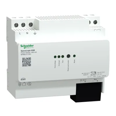 Schneider Electric Spannungsversorgung KNX MTN6513-1201 | 1280mA | REG 6TE | LED-Anzeige | 30V | Bussystem KNX