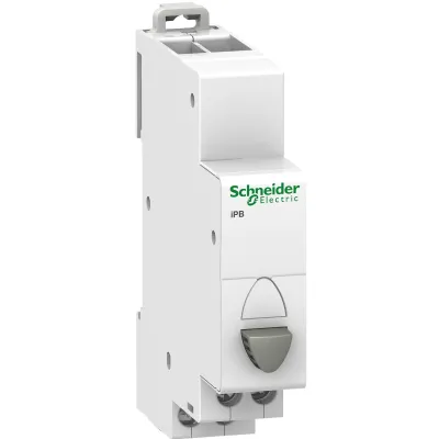 Schneider Electric Drucktaster iPB A9E18032 | Schalter 1 Schließer | 20A 250V AC | Hutschienemontage | IP20 | grau
