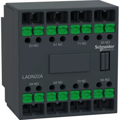Schneider Electric Hilfsschalterblock LADN22A | 2 Schließer 2 Öffner | Frontbefestigung | 10A 690V | für LC1D