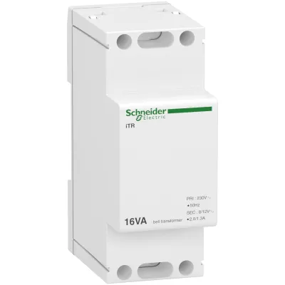 Schneider Electric Klingeltransformator A9A15212 | iTR 230V | 8/12V AC | 16 VA | Reiheneinbau | kurzschlusssicher