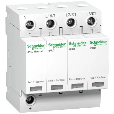 Schneider Electric Überspannungsableiter Typ 2 iPRD40 A9L40600 | 3-polig+N | 40kA | 350V AC | steckbar | Weiß
