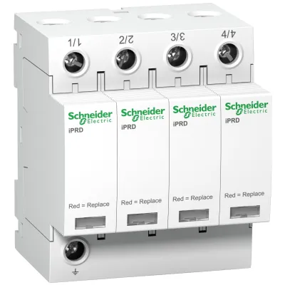 Schneider Überspannungsableiter Typ 2 A9L40400 | Acti9 iPRD40 4-polig | 350V | TN-C Netzform | IP20 | Weiß