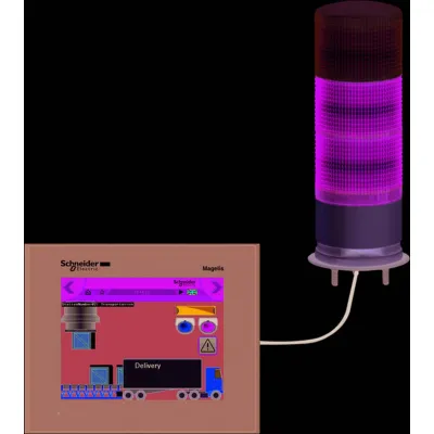 Schneider Electric Signalsäule XVGU3SWV | USB | 3-fach | 60mm | IP42 | RGB LED | 85 dB | Dauerlicht | Direktbefestigung