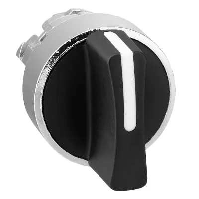 Schneider Electric Wahlschalter ZB4BD8 | 3 Stellungen | Ø22,5mm | kurzer Drehgriff | Metall | IP69K | schwarz