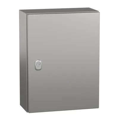 Schneider Electric Wandschrank NSYS3X4315 | Edelstahl 304L | IP55 | 400x300x150 mm | IK10 | Wandmontage | Edelstahl