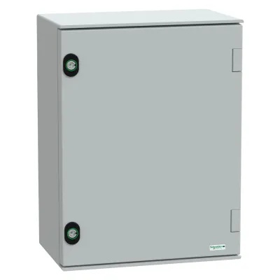 Schneider Electric Schaltschrank NSYPLM43G | Polyestergehäuse IP66 IK10 | Wandmontage 430x330x200 mm | RAL 7035 Grau