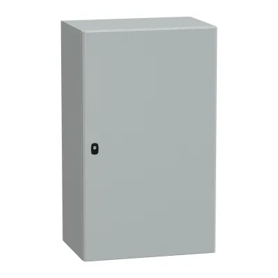 Schneider Electric Wandschrank NSYS3D10640P | Stahl Wandgehäuse IP66 IK10 | 1000x600x400 mm | Montageplatte | RAL 7035