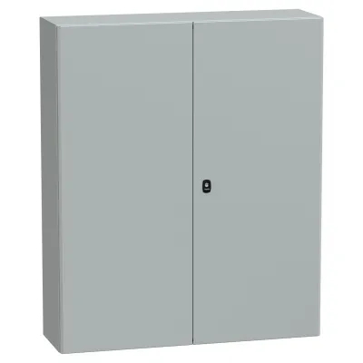 Schneider Electric Wandschrank NSYS3D121030DP | Spacial S3D Stahl IP55 IK10 | 1200x1000x300 mm | 2 Türen | RAL 7035