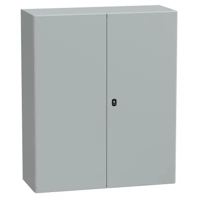 Schneider Wandschrank NSYS3D121040DP | 2 Volltüren | Montageplatte | 1200x1000x400 mm | IP55 | Stahl