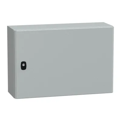 Schneider Wandschrank NSYS3D4620P | IP66 | 600x400x200 mm | Stahl pulverbeschichtet | RAL 7035 grau | mit Montageplatte
