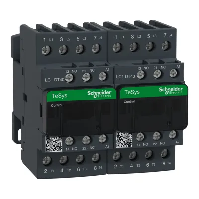 Schneider Electric Wendeschütz-Kombination LC2DT40P7 | 4-polig | 40A | 230V | AC-Spule | Schraubanschluss