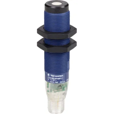 Schneider Ultraschallsensor XX518A3PAM12 | M18 | 12-24V DC | PNP NO | IP67 | 51-508mm | Kunststoff | M12 Stecker
