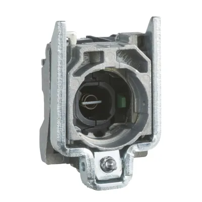 Schneider Electric ZB4BW061 Hilfsschalterblock | LED Lampenfassung BA9s | 1 Schließer | 22mm | 250V | Metall
