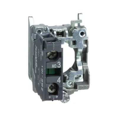 Schneider Electric Hilfsschalterblock ZB4BZ101 | 1 Schließer | Frontbefestigung | Schraubanschluss | 22mm | Metall