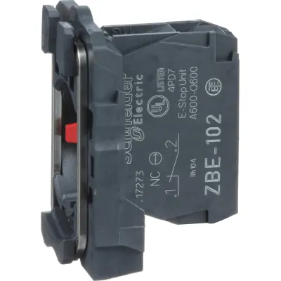 Schneider Electric Hilfsschalterblock ZB5AZ102 | 1 Öffner | Schraubanschluss | Harmony XB5 | Kunststoff | 22mm