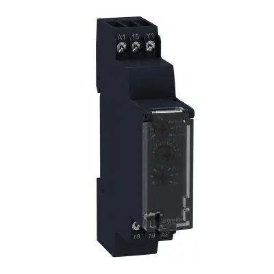 Schneider Electric Zeitrelais RE17RMMU | Multifunktions-Zeitrelais | 10 Funktionen | 24VDC/24–240VAC | 8A | Hutschiene