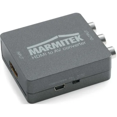 Marmitek HDMI Konverter Connect HA13 | HDMI zu RCA/SCART Adapter | NTSC/PAL Umschalter | Full HD 1080p | Schwarz