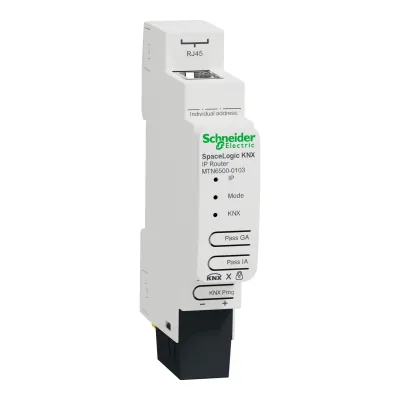 Schneider Electric SpaceLogic KNX IP-Router MTN6500-0103 | DIN-Schiene | KNX Secure | Ethernet | 24V | 1TE | IP20