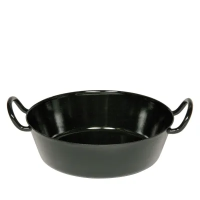 Riess Schnitzelpfanne 30 cm | 0383-022 | Emaille | 2 Griffe | Induktion & Backofen | energiesparend | Schwarz