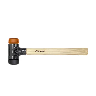Wiha Schonhammer 832-38 30 | Kunststoffhammer 30mm | mittelweich & hart | Holzstiel | schwarz/orange | 300g