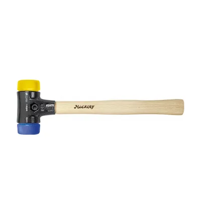Wiha Schonhammer 832-15 50 | Hammer/Fäustel | Ø 50mm | weich/mittelhart | blau/gelb | Hickory-Holzstiel | 360mm