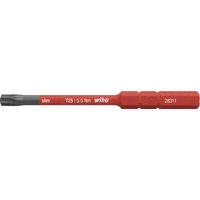 Wiha Bit 2831-15 T25x75 | TORX Schraubendreher SlimVario | isoliert VDE 1000V | SoftFinish | Chrom-Vanadium | 6 mm