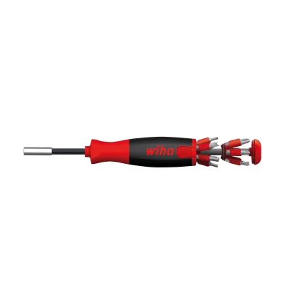 Wiha Schraubendreher mit Bit Magazin LiftUp 25 | 38606 | Bit Set 12-tlg. | magnetisch | 1/4 Zoll | schwarz