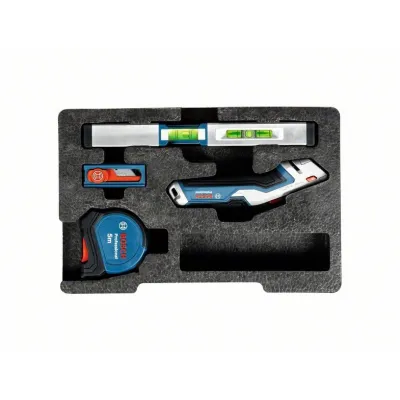 Bosch Professional Handwerkzeug-Set 19-tlg. | Schraubendreher-Set | Maßband, Wasserwaage, Messer | L-BOXX | blau