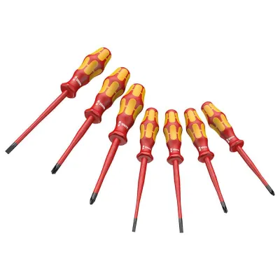 Wera Schraubendrehersatz 160 iSS/7 VDE | 7-tlg. | isoliert 1000V | ergonomisch | rot