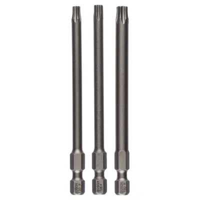 Bosch Bit-Set 2607001760 | Schrauberbit Set Extra-Hart | 3-teilig | Torx T20 T25 T30 | 89mm | S2-Stahl