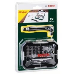Schrauberbit- und Ratschen-Set, 27-teilig (grün)