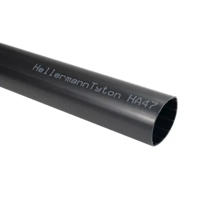 HellermannTyton Schrumpfschlauch HA47-45/12-1000-BK | 4:1 | dickwandig | 1m | Polyolefin | Innenkleber | schwarz