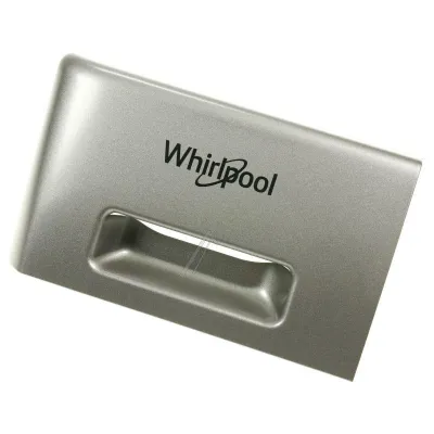 Schubladengriff für Kühlschrank Whirlpool Indesit 488000635516 silber mit Logo
