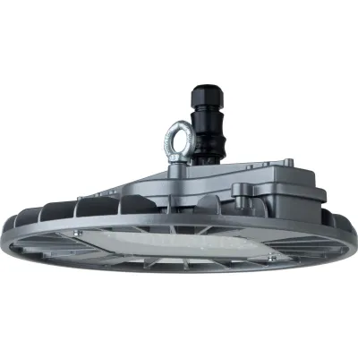SCHUCH LED-Hallenleuchte TRIANO disc 3410 L100 D 65W 10000lm 5000K IP65 IK09 Aluminium breitstrahlend | grau