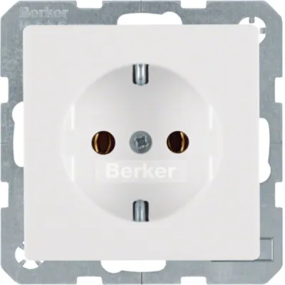 Berker SCHUKO Steckdose 47436089 Q.1 | Unterputz | 16A 250V | Steckklemmen | Kunststoff matt | IP20 | polarweiß samt