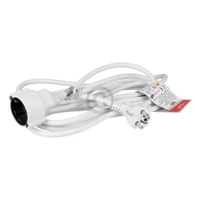 Schuko-Verlängerungskabel weiß für den Innenbereich 5m Heitech 04003597 H05VV-F