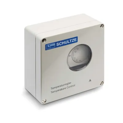 Schultze Raumthermostat 1-000 | Raumtemperaturregler Aufputz | IP65 | -20 bis +35°C | 16A 230V | Grau | Bimetall