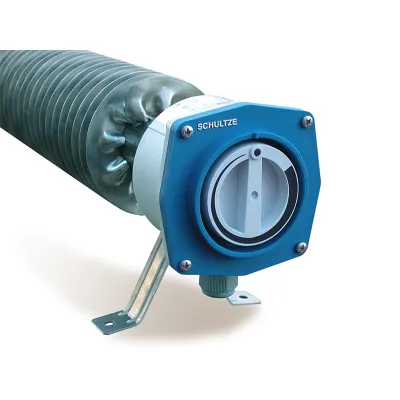 Schultze Rippenrohrheizofen A3000E | 3000W | Thermostat | 230V | Edelstahl | IP66 | Ø110mm | Wandmontage