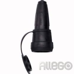 Schutzkontakt-Kupplung Gummi IP44 ger sw hfr