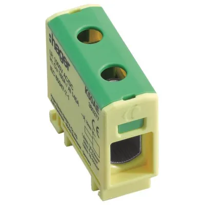 HAGER Anschlussklemme K50AE | Schutzleiter-Reihenklemme 2,5-50mm² für Alu & Kupfer | 145A | 230V | grün-gelb