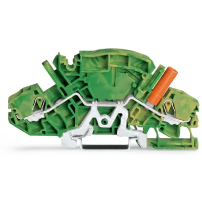 WAGO Schutzleiterklemme 2007-8807 | 2-Leiter | Hutschiene TH35 | Push-in CAGE CLAMP | 0,5-10 mm² | grün-gelb