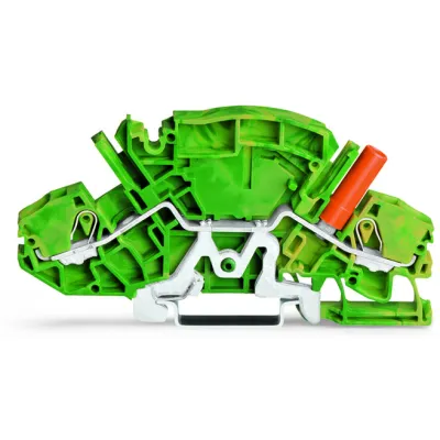WAGO Schutzleiterklemme 2007-8807 | 2-Leiter | Hutschiene TH35 | Push-in CAGE CLAMP | 0,5-10 mm² | grün-gelb
