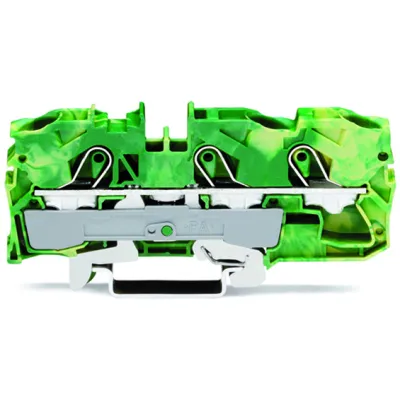 WAGO Schutzleiterklemme 3-Leiter 2010-1307 | Hutschiene TH35 | Push-in CAGE CLAMP | 0,5-16 mm² | grün/gelb