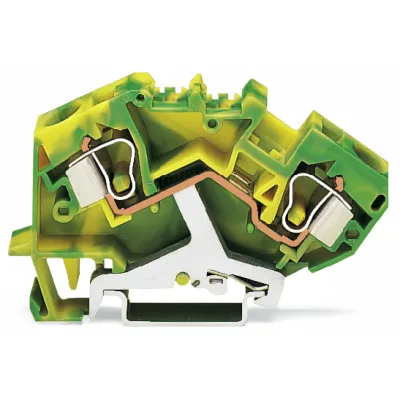 WAGO Schutzleiter-Reihenklemme 784-607/999-950 | 2-Leiter | 0,2-10 mm² | CAGE CLAMP | Hutschiene TH35 | grün/gelb