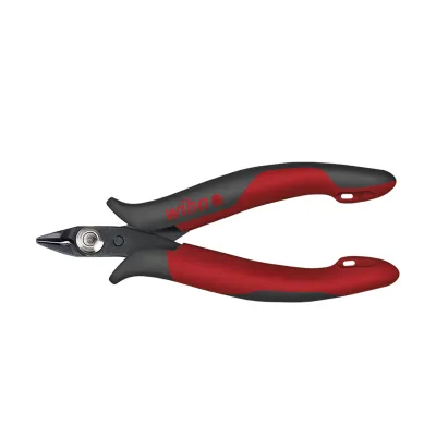 Wiha Mikro-Seitenschneider electronic Z 40 0 03 | 128 mm | schmaler Kopf | bündig | C70 Stahl | rot-schwarz