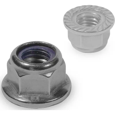 K2 Systems Flanschmutter 2002744 | M8 selbstsichernd | Edelstahl A2 | Nylonring | 13mm SW | metrisch | silber