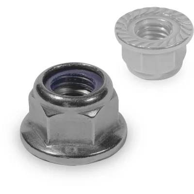 K2 Systems Flanschmutter 2002744 | M8 selbstsichernd | Edelstahl A2 | Nylonring | 13mm SW | metrisch | silber